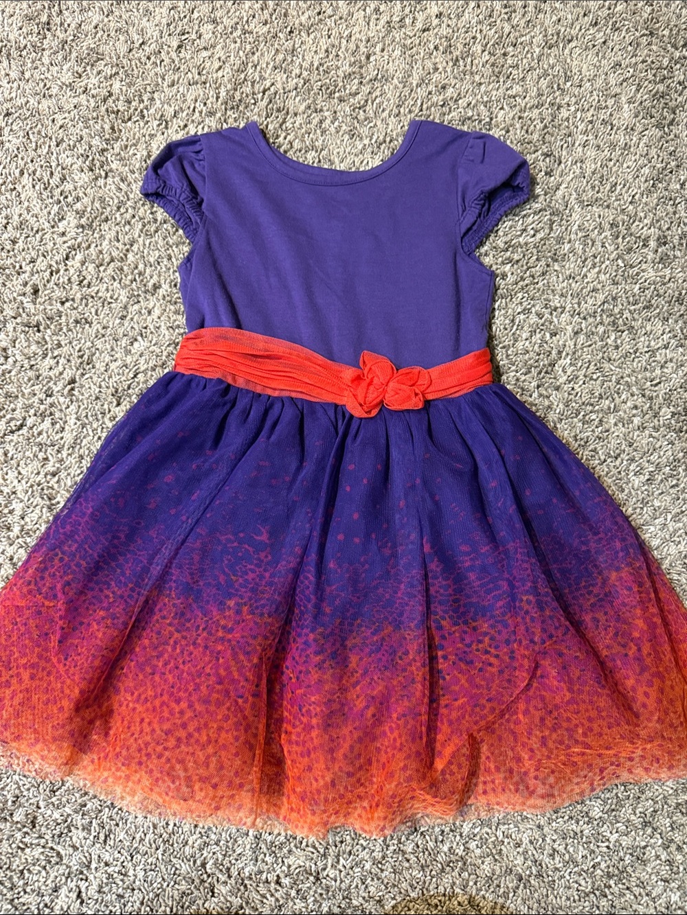 Cherokee Purple Dress with Orange Belt and Ombre Skirt